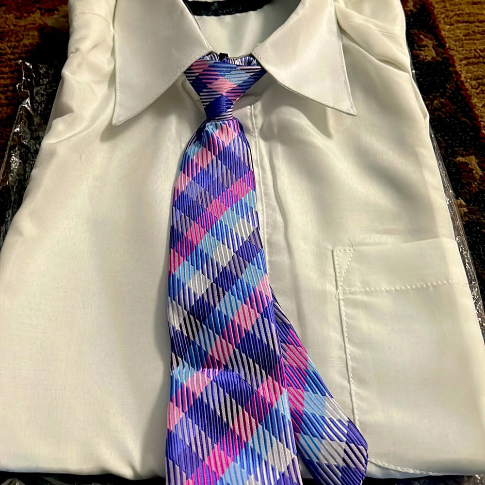 Brand new dress shirt and tie